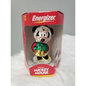 NEW Energizer Disney MICKEY MOUSE European glass ornament Christmas promotional‎